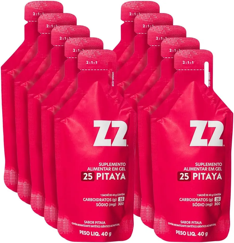 Sachês do gel de carboidrato Z2 Energy Gel sabor Pitaya com 25 g de carboidrato