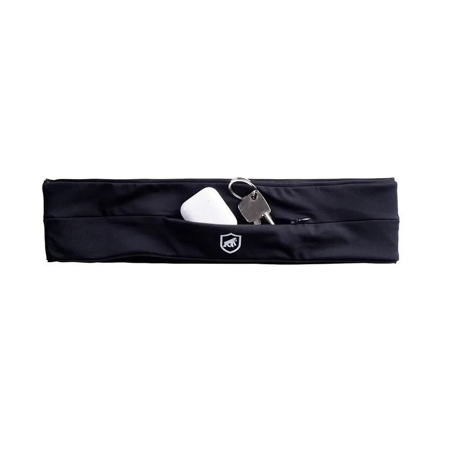 Cinto elástico de corrida Gshield Atomic preto com bolso de zíper
