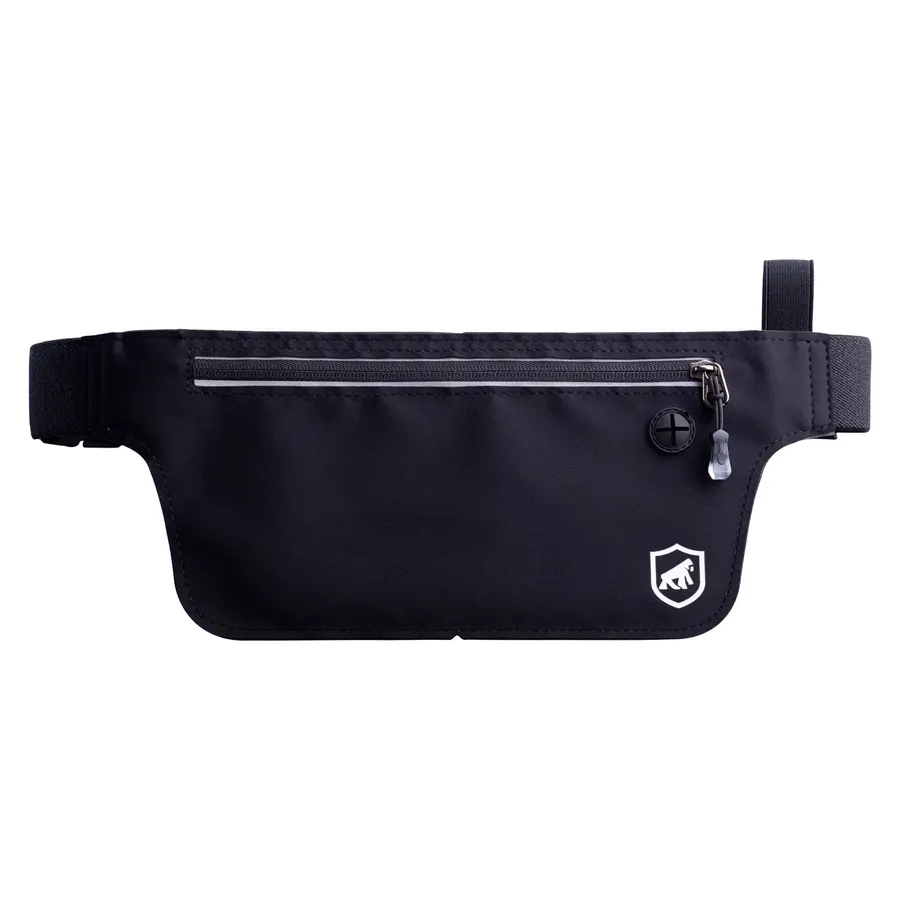 Pochete slim de corrida Gshield Ultra Slim preta com saída para fone