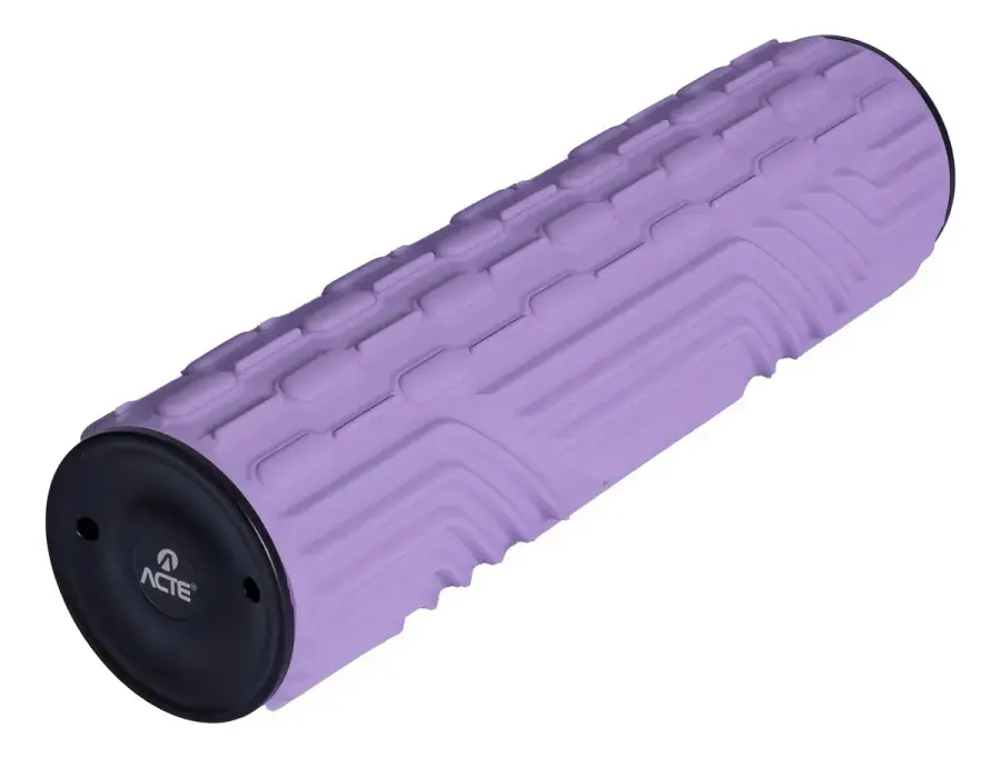 Rolo massageador eletrônico vibratório Acte Sports R33-R roxo